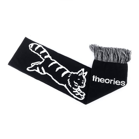 theories scarf 25HOLIDAY coscious kitty BLACK/WHITE
