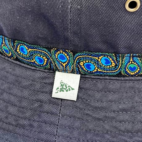 KAONKA hat 25SUMMER ortega tape bucket hat CHARCOAL/PEACOCK.TAPE