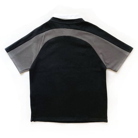 theories s/s polo shirts 24SUMMER midfield pique polo shirts BLACK/GREY(襟シミ有)  セオリーズ ポロシャツ 半袖
