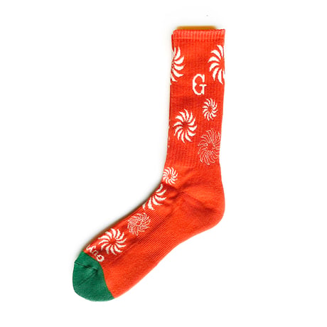 GUYDANCE socks 26WINTER sun ORANGE/GREEN