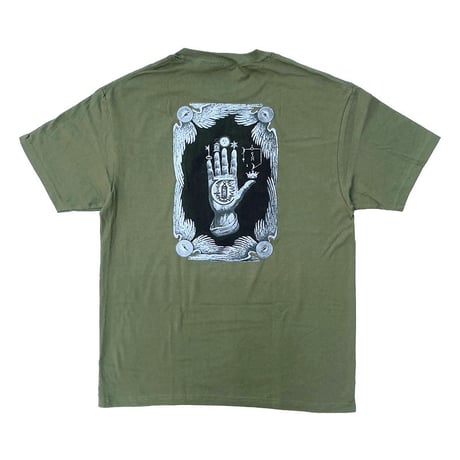 Theories s/s T-shirts 24HOLIDAY hand of theories OLIVE