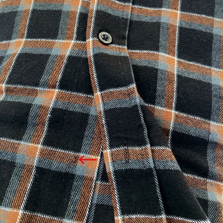 theories l/s shirts 23FALL cascadia cord collar flannel shirts BLACK(ボタン欠損)