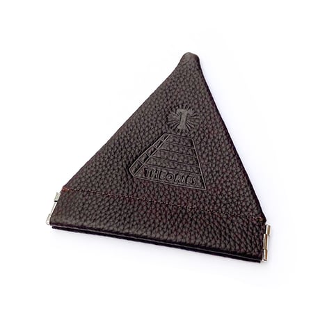 theories coin poach 25SPRING theoramid leather embossed BROWN セオリーズ コインケース