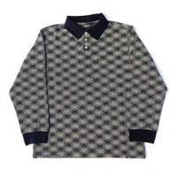 theories l/s polo shirts 25FALL E.S.P. long sleeve polo BLACK/LILAC(生地傷有)