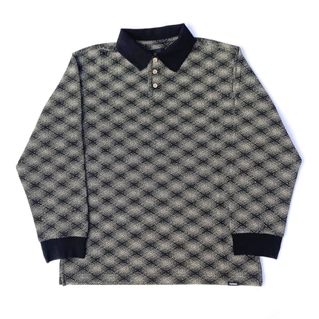 theories l/s polo shirts 25FALL E.S.P. long sleeve polo BLACK/LILAC(生地傷有)