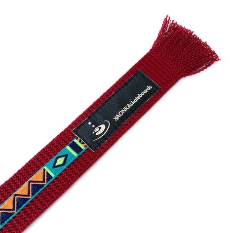 KAONKA 24FALL ortega tape outdoor nylon belt MAROON/JADE&ORANGE.TAPE
