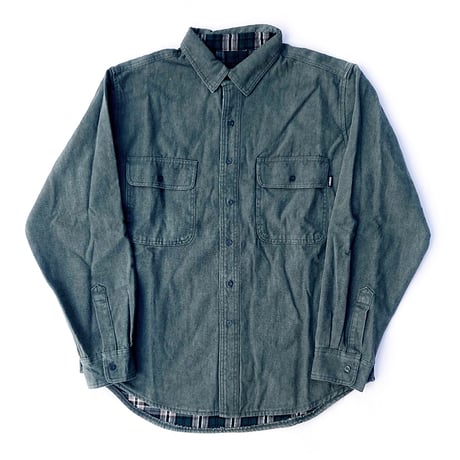 theories l/s shirts 25HOLIDAY union flannel lined button-up shirts SEA.GREEN (生地傷アリ)