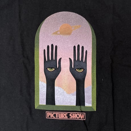Picture show s/s T-shirts 25HOLIDAY saturn BLACK