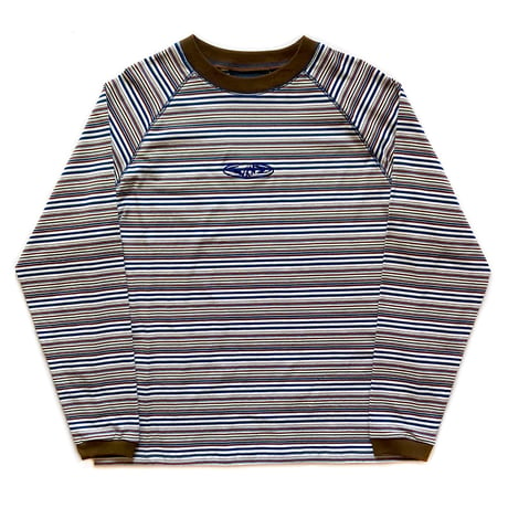 wknd l/s T-shirts 24SPRING stripe raglan BROWN