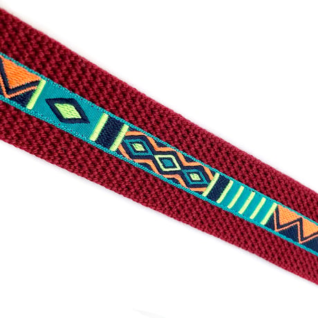 KAONKA 24FALL ortega tape outdoor nylon belt MAROON/JADE&ORANGE.TAPE