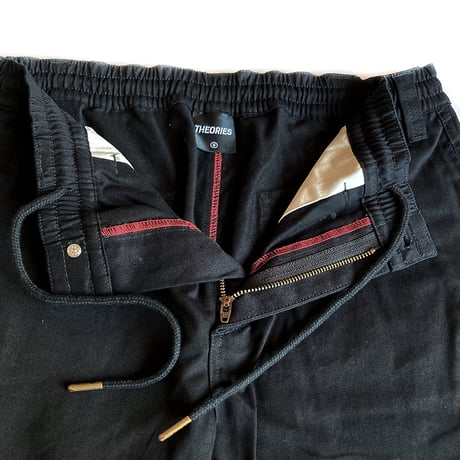 Theories pants 23FALL stamp lounge pants BLACK セオリーズ イージー パンツ