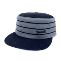KAONKA cap 24FALL blackletter embriderd classic cap BLACK/CHARCOAL/BLACK stitch カオンカ キャップ