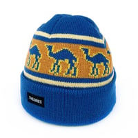 theories beanie 25HOLIDAY sahara BLUE/BURNT ORANGE セオリーズ ビーニー ニットキャップ