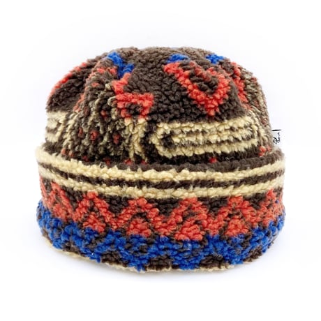 5ivenuts handmade fleece cap 2025FALL boa BROWN/ORANGE ファイブナッツ オリジナル ビーニー フリース キャップ