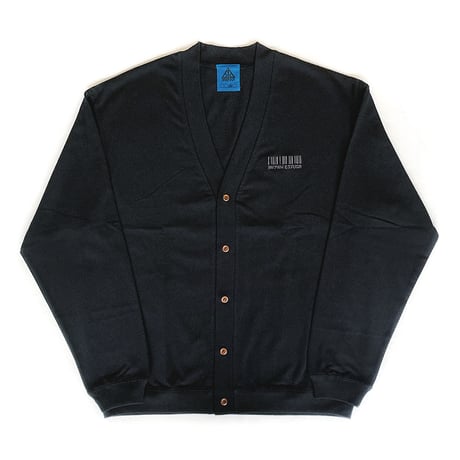 KAONKA cotton cardigan 24FALL barcode cotton cardigan BLACK/DARK.CHARCOAL