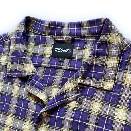 theories l/s shirts 22FALL flannel mechanics shirts PURPLE