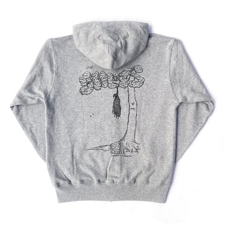 5ivenuts zip hood 25HOLIDAY bee2be art by Keishi Tsuchiya HEATHER.GREY ファイブナッツ オリジナル ジップフーディ パーカー
