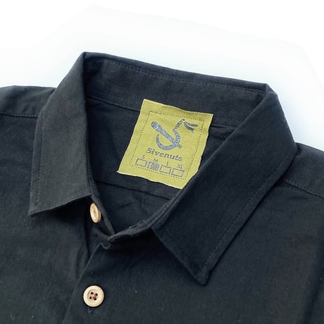 5ivenuts s/s shirts 25SUMMER sunskrit logo EMB BLACK ファイブナッツ オリジナル 半袖シャツ