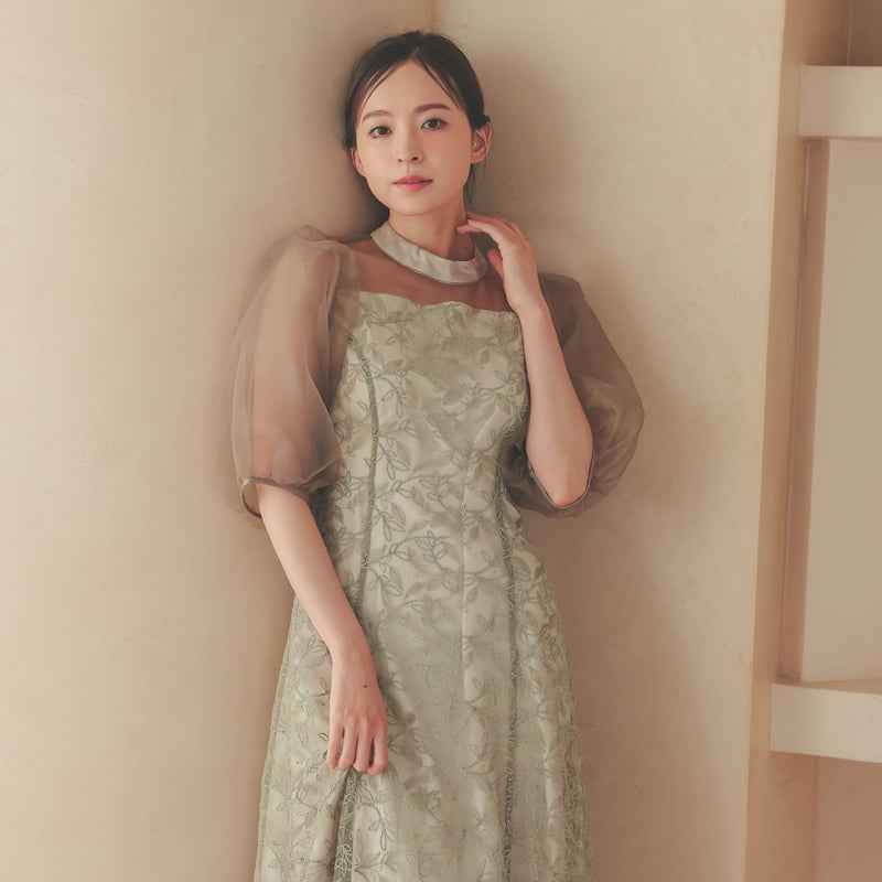 オーガンジーパフスリーブドレス | ZORVA