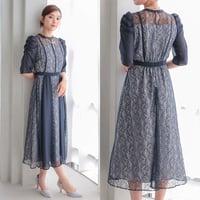 シフォン切り替えスタイルアップドレス