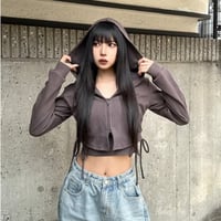 サイドドロストZIPパーカー・キャミセット