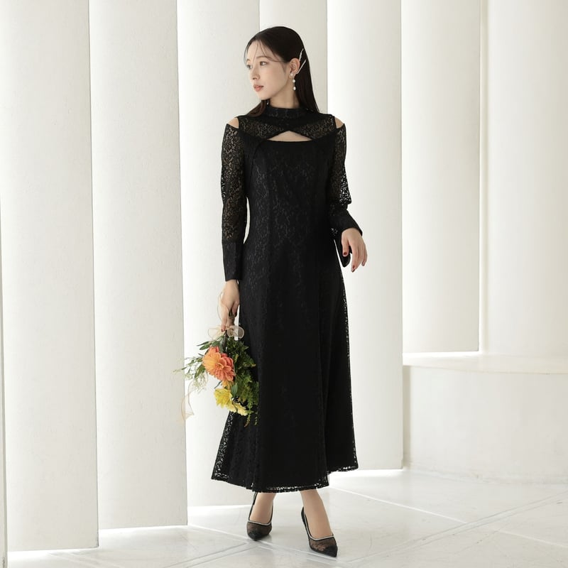 袖フレアジャガードドレス | ZORVA