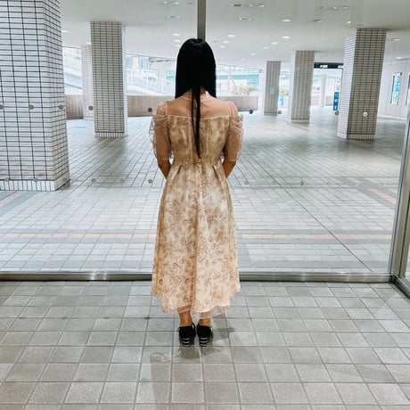 ラメ刺繍ドレープドレス