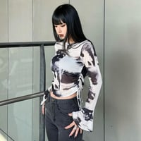 フレアスリーブチュールカットソー