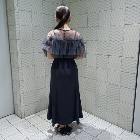 チュールトップスセットアップドレス  チャコール