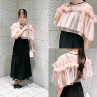 チュールトップスセットアップドレス