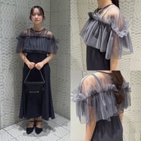 チュールトップスセットアップドレス  チャコール