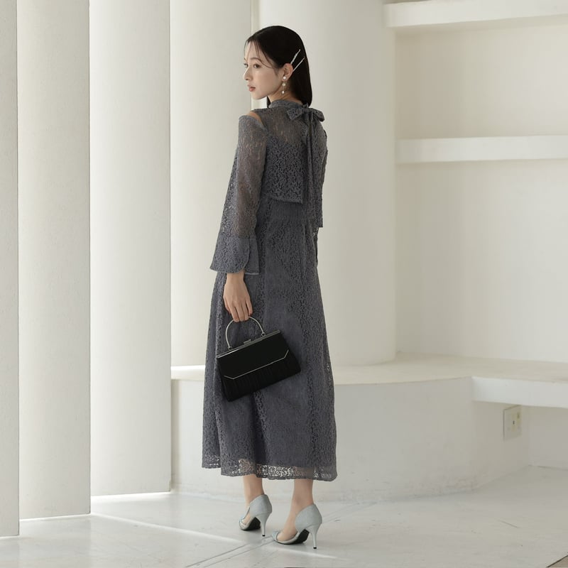 袖フレアジャガードドレス | ZORVA