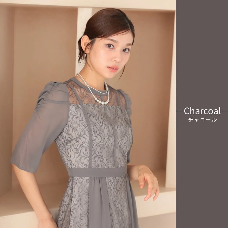 シフォンセットアップドレスs シフォン切り替えスタイルアップドレス | ZORVA