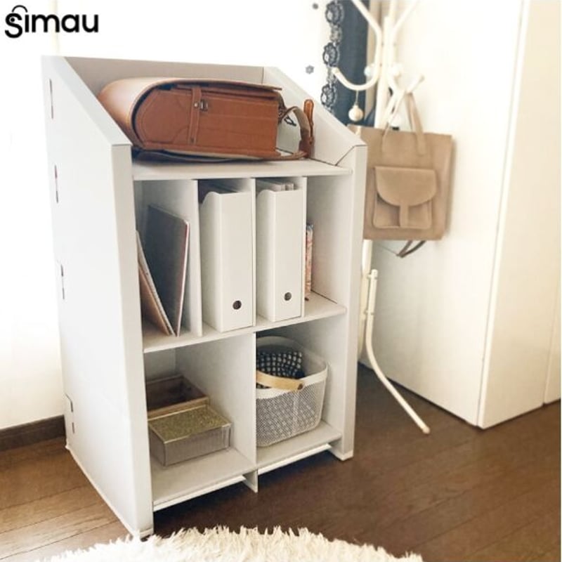 ダンボール家具 ランドセルラック(ホワイト) W58×H100×D37cm | モロ