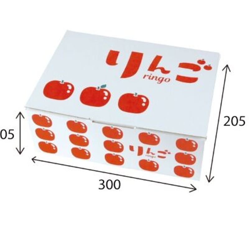 フルーツパッケージ イラストりんご 300x205xH105 | モロフジダンボール