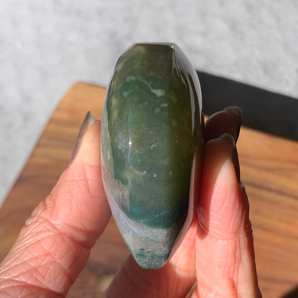 パープルモスアゲート 月 スカル 天然石 456g 25.モスアゲートハート②【天然石・鉱物・パワーストーン