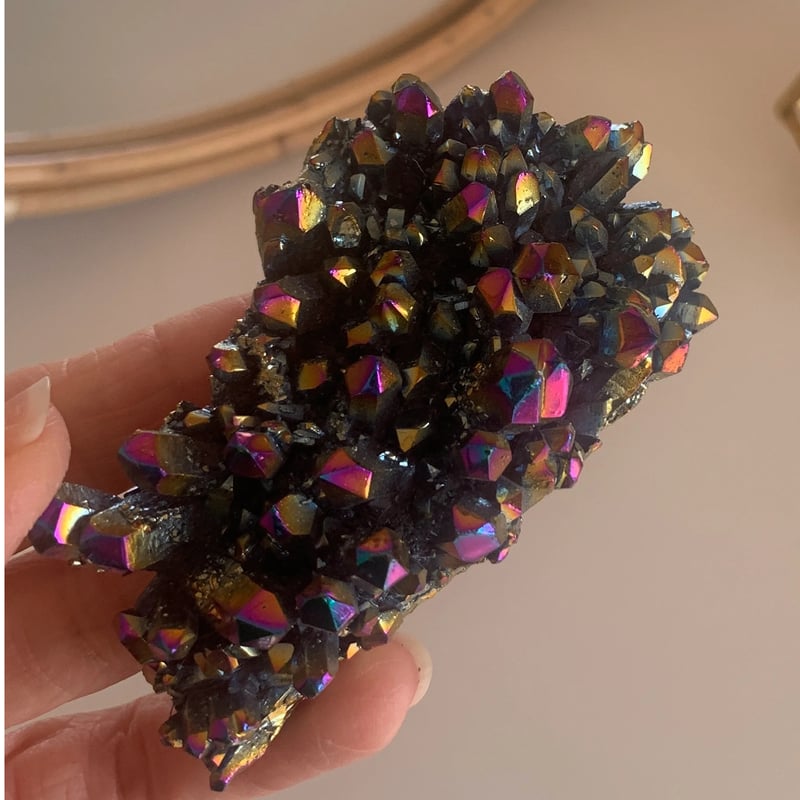 ☆神秘的☆レインボー魔除スモーキークォーツ六角柱☆パワーストーン