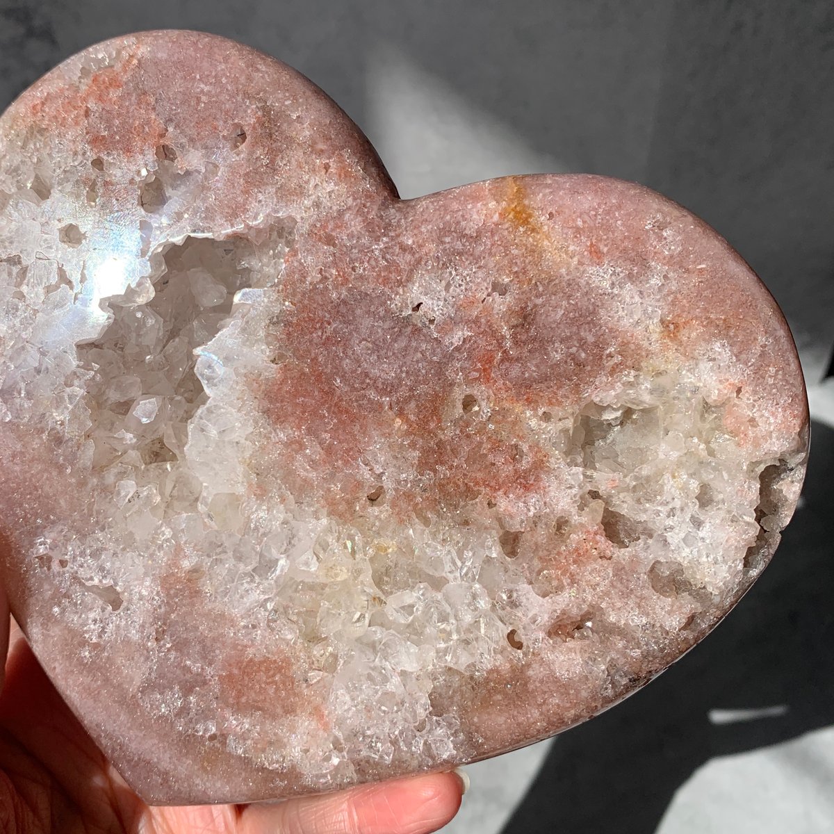 特大 ピンクアメジスト ハート 700g 天然石 結晶