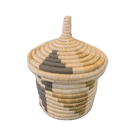 蓋つき壺かご (Kitwaro Basket) Inyabu(再起)  Gray