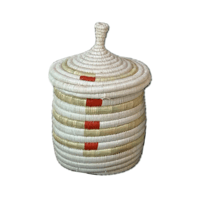 蓋つき壺かご (Kitwaro Basket) Uru (さすらい)  Red