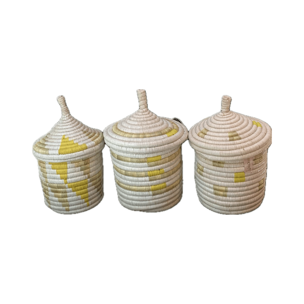 蓋つき壺かご (Kitwaro Basket) Inyabu(再起) Yellow | Ki