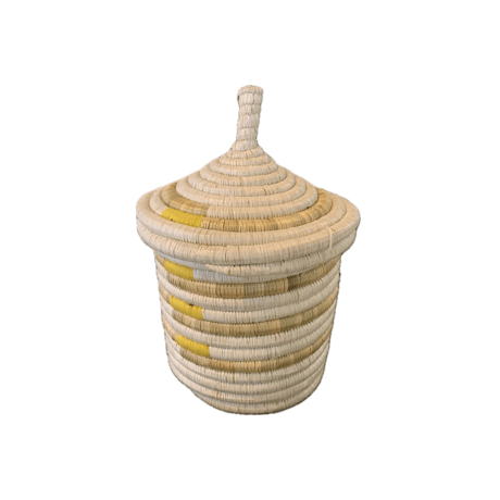 蓋つき壺かご (Kitwaro Basket) Uru (さすらい)  Yellow