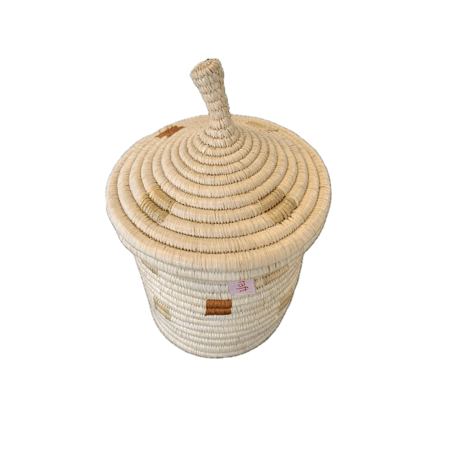 蓋つき壺かご (Kitwaro Basket) Ikiba (仲間)  Brown