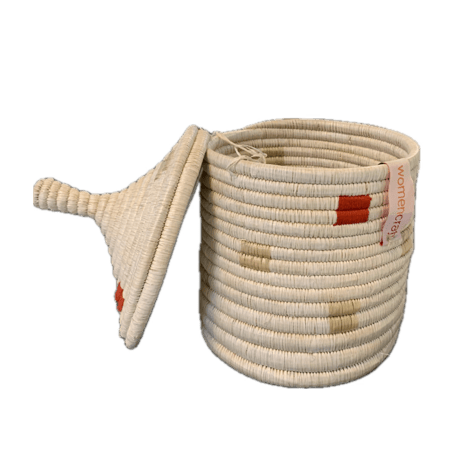 蓋つき壺かご (Kitwaro Basket) Ikiba (仲間)  Red