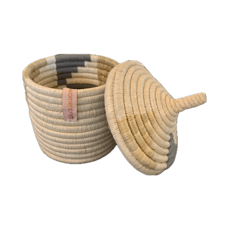 蓋つき壺かご (Kitwaro Basket) Inyabu(再起)  Gray