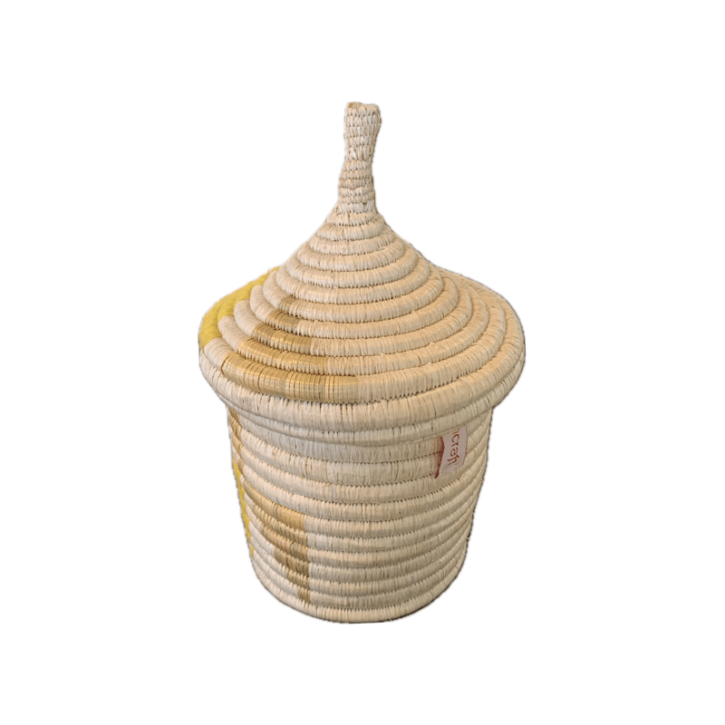 蓋つき壺かご (Kitwaro Basket) Inyabu(再起) Yellow | Ki
