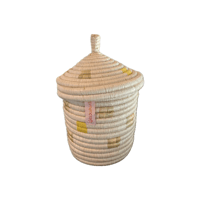 蓋つき壺かご (Kitwaro Basket) Ikiba (仲間)  Yellow