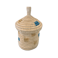 蓋つき壺かご (Kitwaro Basket) Ikiba (仲間)  Blue