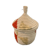 蓋つき壺かご (Kitwaro Basket) Inyabu(再起)  Red