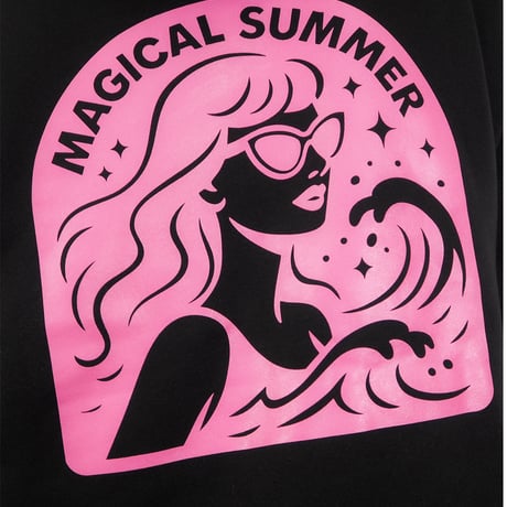 MAGICAL SUMMER GIRL PULLOVER SWEAT BLACK